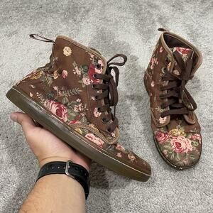 Dr Martens Shoreditch Boots Womens Size 7 Brown Floral Canvas Air Wair